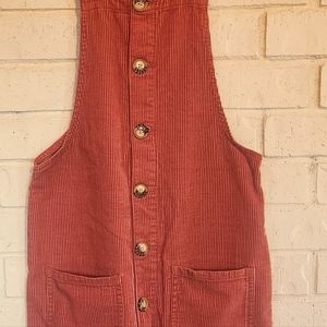 Corduroy Pinafore Overall link mini dress